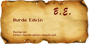 Burda Edvin névjegykártya